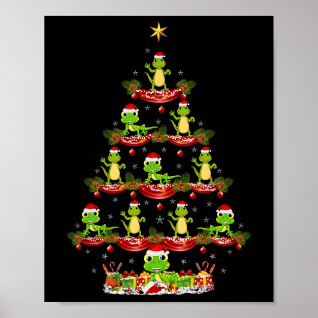 Affiche Lizard Xmas Éclairage Père Noël Lizard Christmas T (Devant)