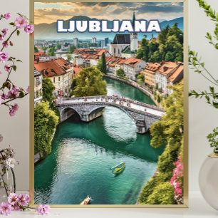 Affiche Ljubljana, joyau slovène