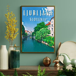 Affiche Ljubljana, perle de la Slovénie