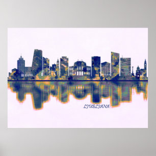 Affiche Ljubljana Skyline