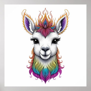 Affiche Llama à flamme
