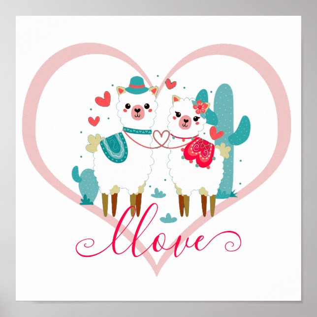 Affiche Llama Amour  (Devant)