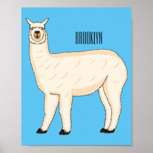 Affiche Llama cartoon illustration