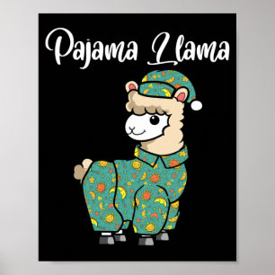 Affiche Llama drôle pyjama lama heure du coucher pyjama al