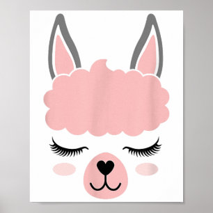 Affiche Llama Face Alpaca Eyelashes Drôle Halloween Costum