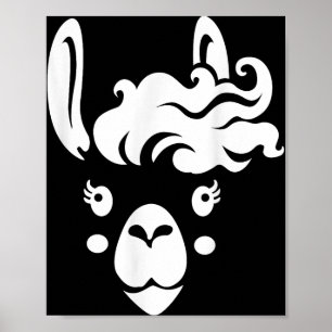 Affiche Llama Face Eyelashes Costume Halloween Coiffure