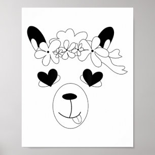 Affiche Llama Face Halloween Costume Wreath St. Valentine’