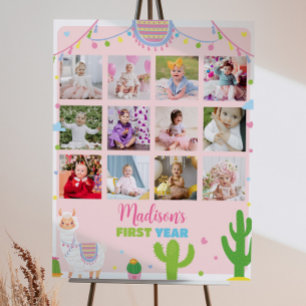 Affiche Llama Girl 1er Anniversaire Jalon