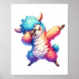 Affiche Llama Nursery Décor Mur de l'enfant Art Girl Aquar