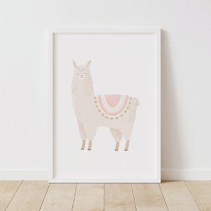 Affiche Llama rose Neutral Girl Décor