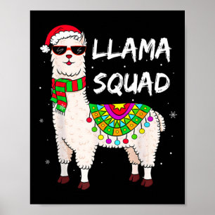 Affiche Llama Squad Fun Llama Gles Matching Joyeux Christm