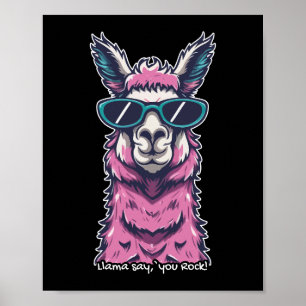Affiche Llama vous dit Rock   Pose ironique dans les lunet