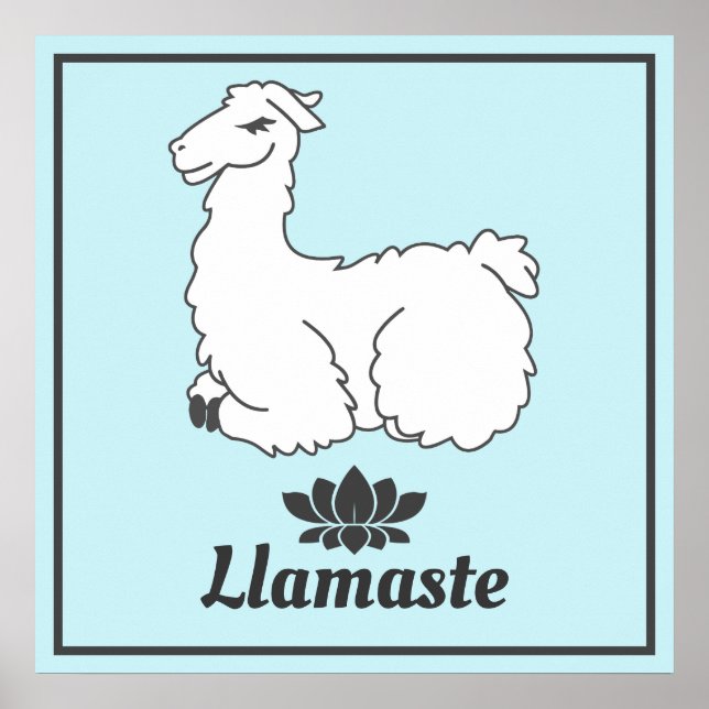 Affiche Llamaste White Llama & Lotus (Devant)