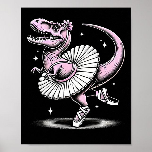 Affiche Llet Dancing T-rex In Tutu And Slippers  (Devant)