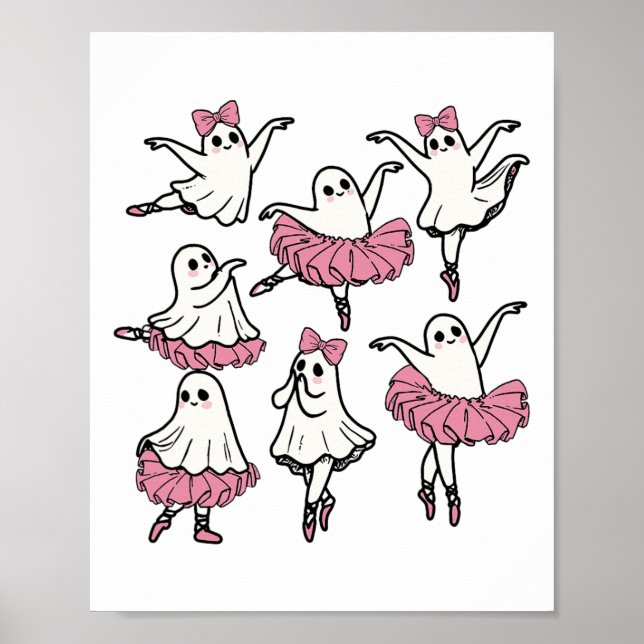 Affiche Llet Ghost Dancer Cute Boo Danser Halloween (Devant)