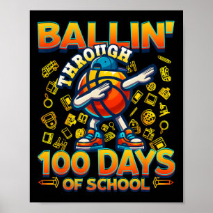 Affiche Llin à travers 100 jours d'école 100ème esquisse p