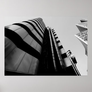 Affiche Lloyds Building Central London noir et blanc