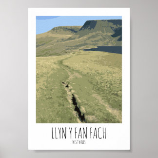 Affiche Llyn Y Fan Fach - Style d'affiche ferroviaire Impr