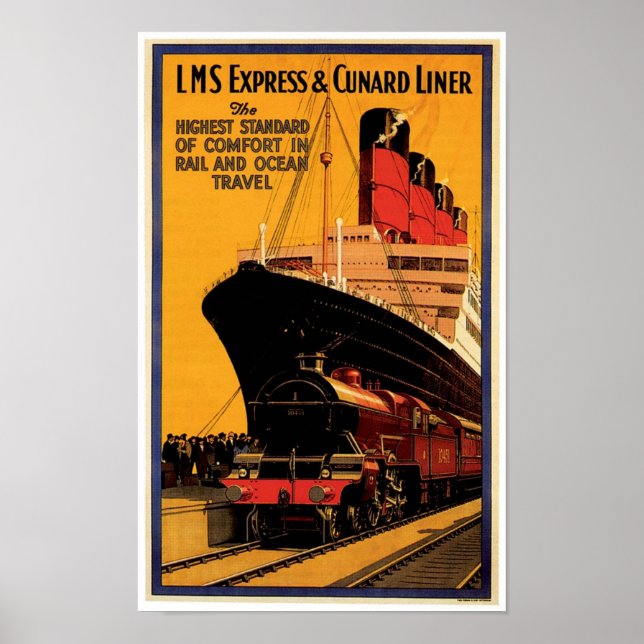 Affiche LMS Express & Cunard Liner (Devant)