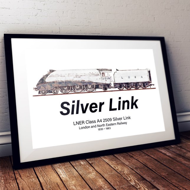 Affiche LNER Classe A4 2509 Silver Link Locomotive à vapeu (Créateur téléchargé)