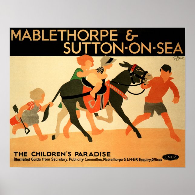 Affiche LNER MABLETHORPE & SUTTON ON SEA Railway Travel (Devant)