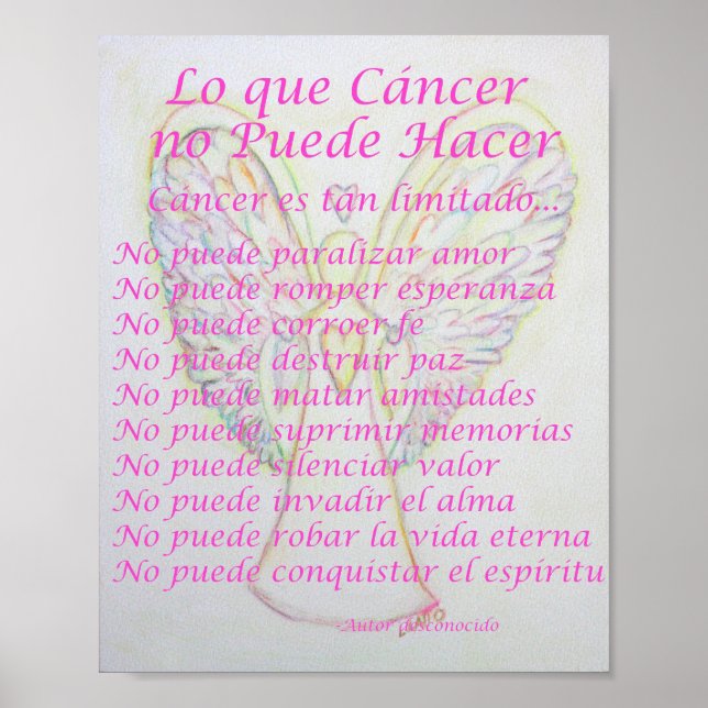 Affiche Lo que Cancer no Puede Hacer Poème Poème Imprimer (Devant)