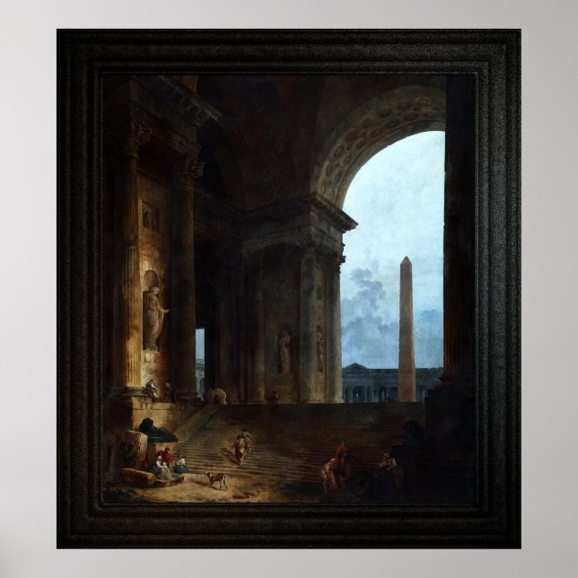 Affiche L'Obélisque par Hubert Robert (Devant)
