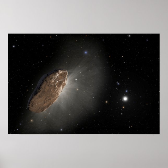Affiche L'objet interstellaire Wayward Oumuamua. (Devant)