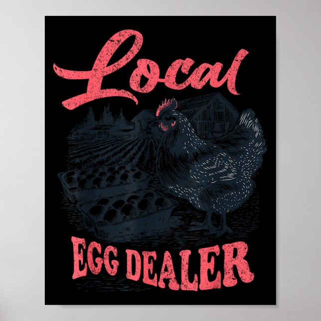 Affiche Local Egg Er Retro Chicken Funny Farmer Easter Adu (Devant)