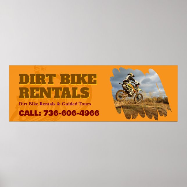 Affiche Location de moto cross personnalisée  (Devant)