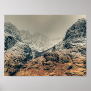 Affiche Loch Achtriochtan et Glencoe en hiver