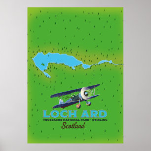 Affiche Loch Ard Trossachs National Park, Stirling map