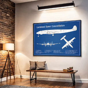 Affiche Lockheed L-1049 Super Constellation - Plans ABD
