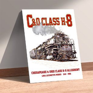 Affiche Locomotive à vapeur Allegheny C&O Classe H-8 2-6-6