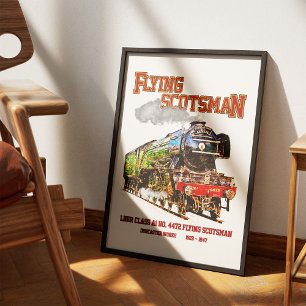 Affiche Locomotive à vapeur anglais Flying Scotsman