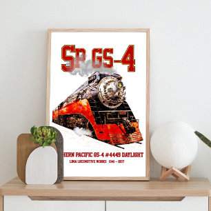 Affiche Locomotive à vapeur classique Southern Pacific GS-