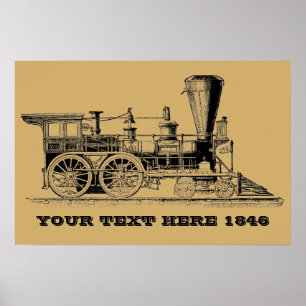Affiche Locomotive à vapeur de l'ère victorienne