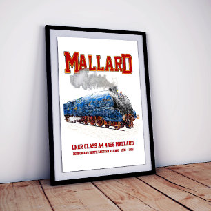 Affiche Locomotive Classe A4 Mallard - La locomotive à vap