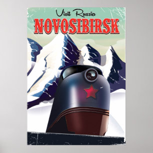 affiche locomotive de voyage de Novosibirsk