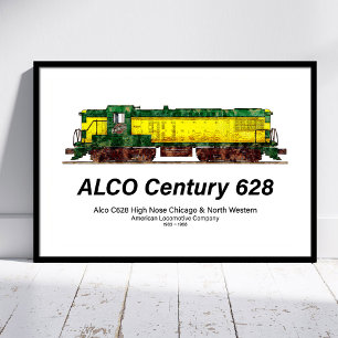 Affiche Locomotive Diesel Alco C-628 alias Alco Century 62