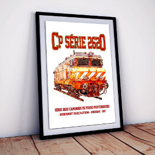 Affiche Locomotive électrique CP Série 2620. Loco Nez-Cass