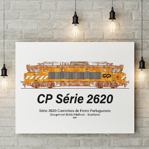 Affiche Locomotive électrique CP Série 2620. Loco Nez-Cass