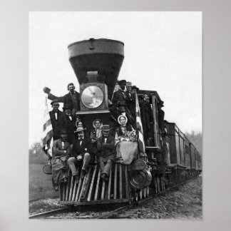 Affiche Locomotive Sur Le Chemin De Fer Baltimore et Ohio