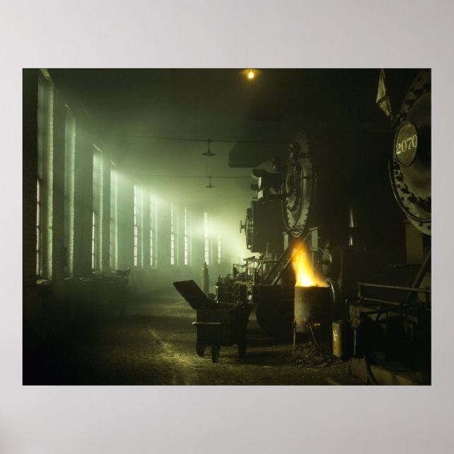 Affiche Locomotives dans la Roundhouse (Devant)