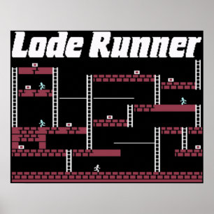 Affiche Lode Runner Video Jeu thème rétro