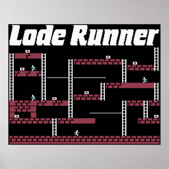 Affiche Lode Runner Video Jeu thème rétro (Devant)