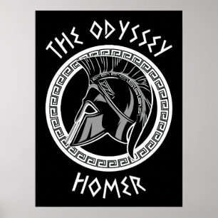 Affiche L'Odyssée Homère Casque Grec Mythologie Antique I