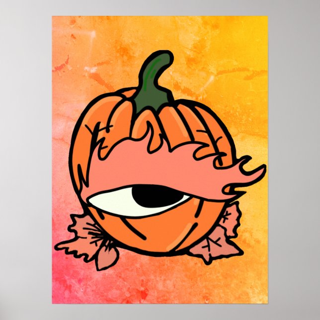 Affiche L'oeil endormi du Citrouille Éffrayant (Devant)