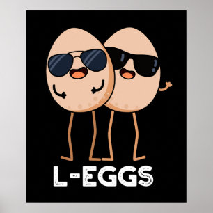 Affiche L'oeuf Funny Egg Pun Dark BG
