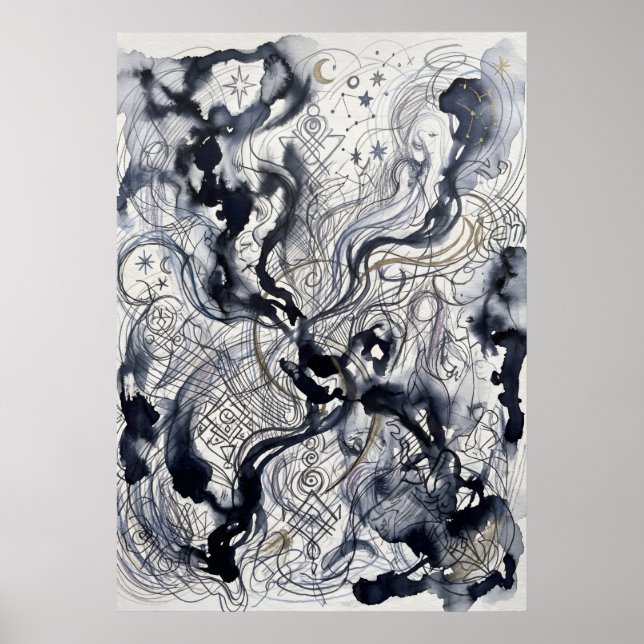 Affiche L'oeuvre d'art murale Danse de l'Esprit à l'Encre  (Devant)